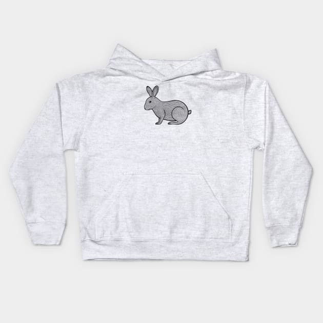 Rabbit Ink Art - cool and cute animal design (on white) Kids Hoodie by Green Paladin